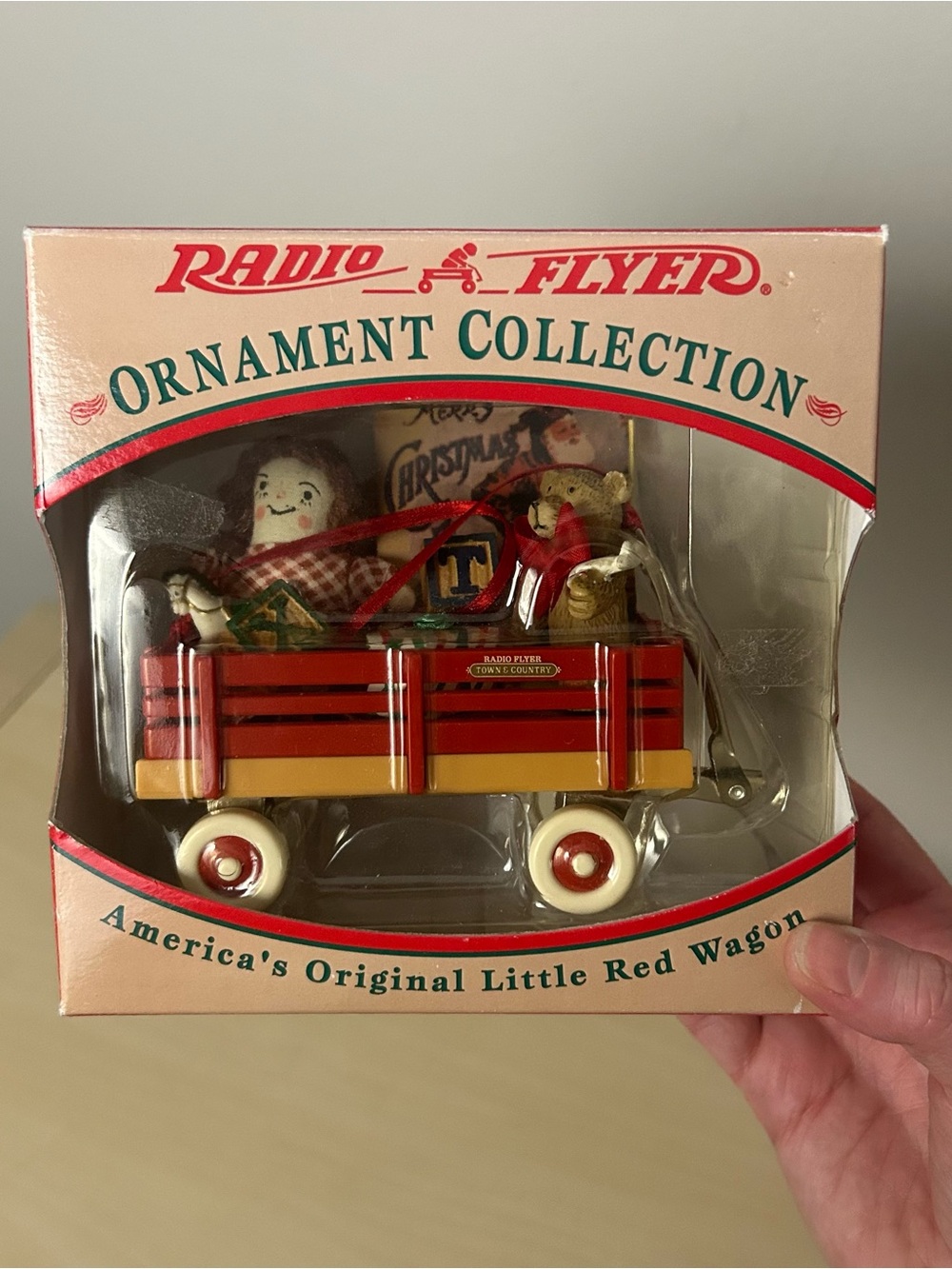 Vintage 1997 Radio Flyer Christmas Ornament Collection Model 102 Red Wagon